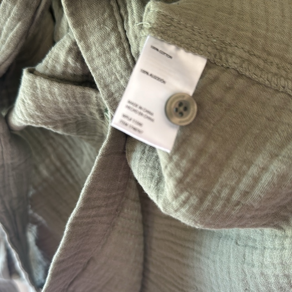 Maternity Weatherproof Olive Green Button-Up Shirt Dress - Picture 5 of 5